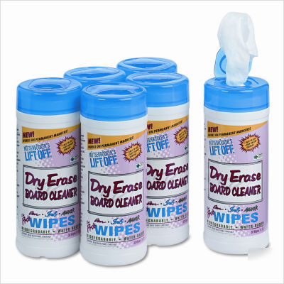 Dry erase board cleaner wipes, cloth, 7X12, 180/carton