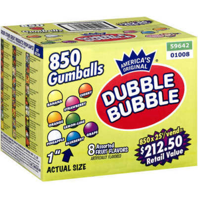Dubble double bubble gum 850CT. bulk vending candy 