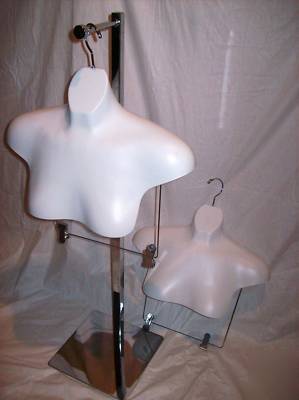 Female bust hanger display pieces w/ chrome base stand 