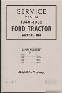 Ford 8N tractor service manual 56 pgs
