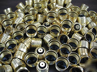 40 solid brass medium e-27 light bulb base shells 