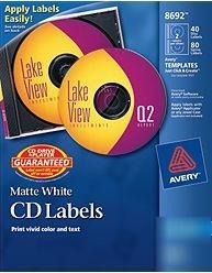 Avery matte white cd labels 08692 for ink jet 40CT