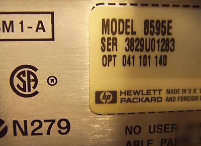 H# hp 8595E spectrum analyzer 9KHZ - 6.5GHZ