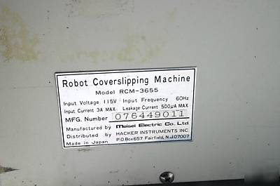 Hacker-meisei rcm-3655 robot coverslipping machine accs