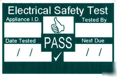 200 pat test pass labels & 20 fail best durable plastic