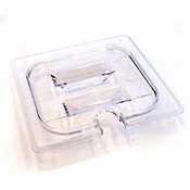 Cambro 1/4 size clear food pan notched lid |6 ea|