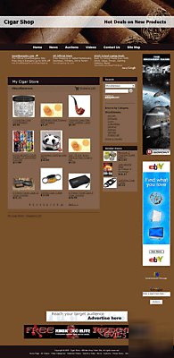 Cigar products shop website business for sale w/ admin 