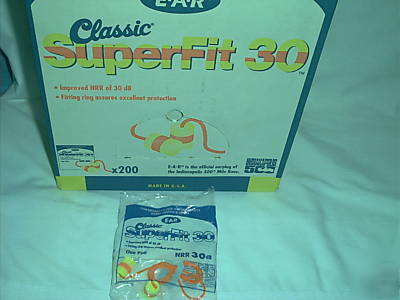 Ear classic superfit 30 foam earplugs w/cord nrr 30 db