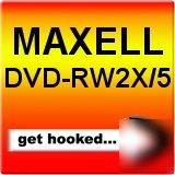 Maxell dvd RW2X 5 rw 2X speed pack rewritable 4.7GB 120