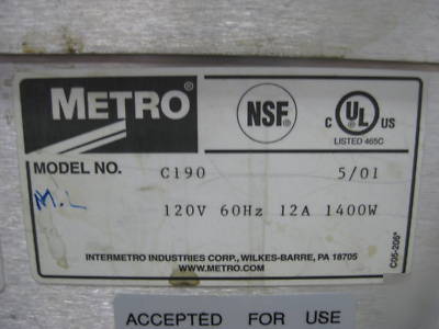 Metro holding cabinet insulated half size model C190