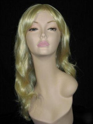 Wavy long baby blonde wig for display mannequin dummy