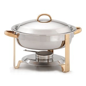 New alegacy 4 quart round chafer - gold accent - in box