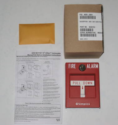New - - simplex 4099-9001 fire alarm manual pull station 