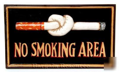 Fun twisted cigarette 3D wood no smoking pub sign signs