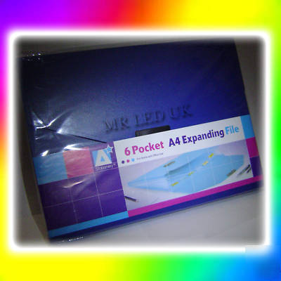 New 6 pocket A4 expanding document file / folder