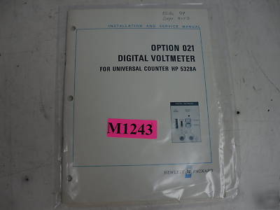 Agilent / hp 5328A op 021 installation & service manual