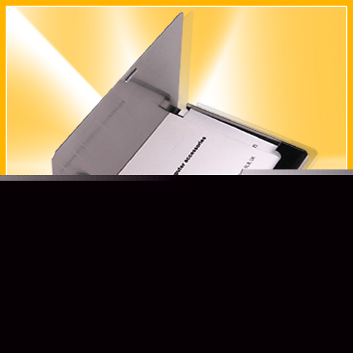Light stainless business name credit card case holder