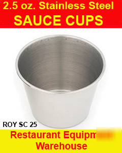 New 12 stainless steel sauce cups 2.5 oz portion butter