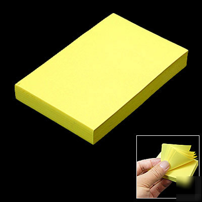 Pocket 100 sheets rectangle sticky notes pad yellow