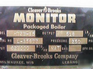 New surplus cleaver brooks firetube boiler M723 -15
