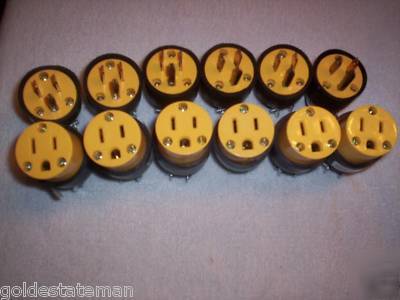 12 electrical plugs 6 male 6 female 15 amp wholesale 