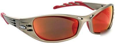 Aosafety fuel sand/red mirror lens safety glasses