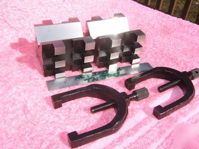 Brown&sharpe 750 b matched pair v-block hardened mint 