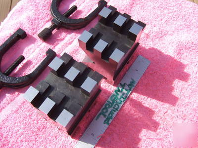 Brown&sharpe 750 b matched pair v-block hardened mint 