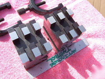 Brown&sharpe 750 b matched pair v-block hardened mint 