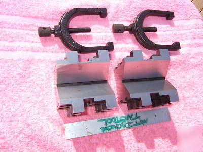 Brown&sharpe 750 b matched pair v-block hardened mint 