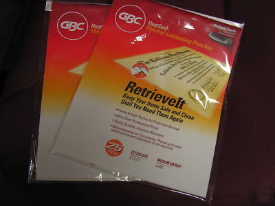 Gbc heatseal thermal laminating pouches 9X11.5 qty 100