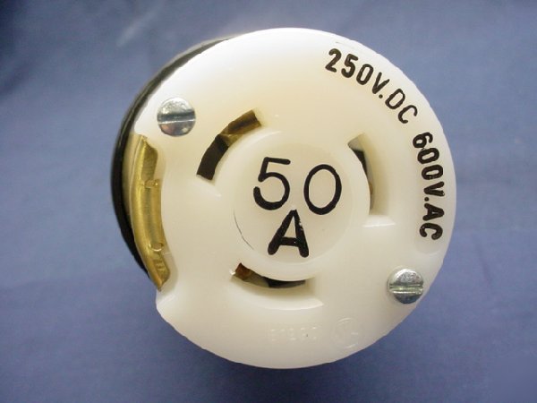Leviton non-nema locking connector 50A 250VDC 600VAC