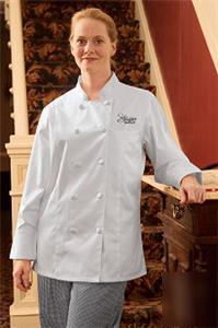 New nwt women's egyptian cotton chef coat large lg