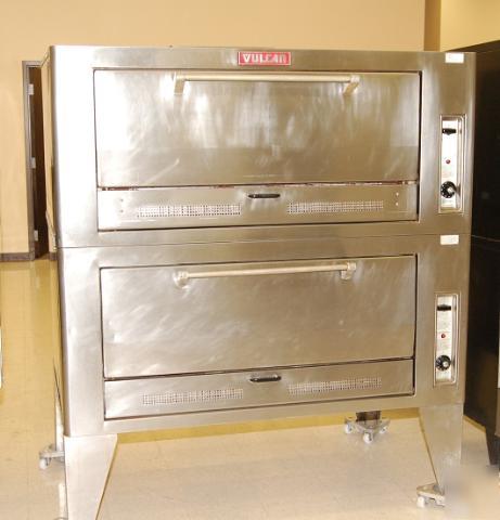 New vulcan two-deck gas pizza oven, stones, 60