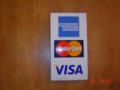 Visa mastercard american express metal sign 