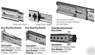 Soft close drawer slide FR5000-ecd.600; 24