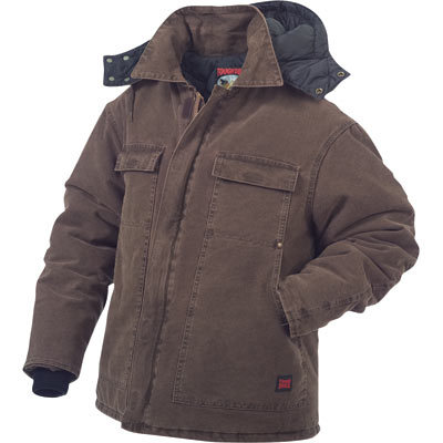 Tough duck washed polyfill parka w hood xxx-l, chestnut
