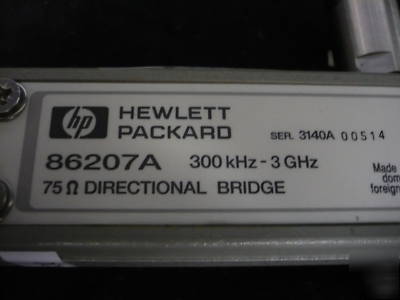 Hp 86207A rf bridge, 300 khz - 3 ghz, 75 ohm 