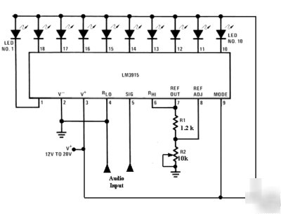 LM3915N LM3915 10 led vu bargraph driver + socket rohs