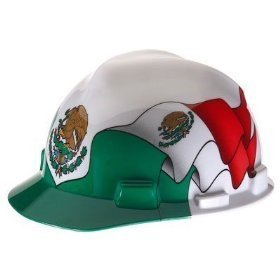 Msa safety works 10052600 mexican flag hard hat