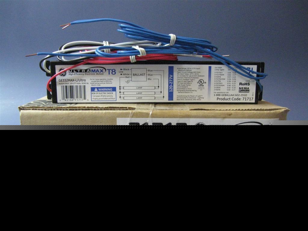 New box of 10 ge ultramax T8 X3 lamp electronic ballast