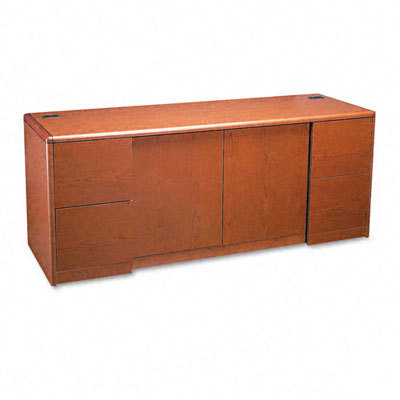 10700 credenza w/doors & file peds, henna cy frame/top