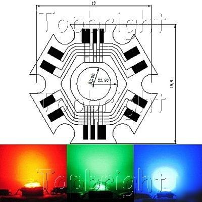 2 pcs 3W manaul control 6 pin rgb full color led 120 lm