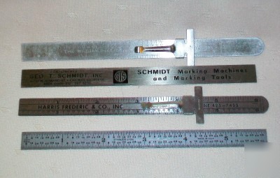 4 vintage metal machinists pocket rulers lot