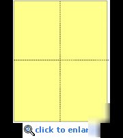 Blank 4-up post cards, yellow (1000 cards)