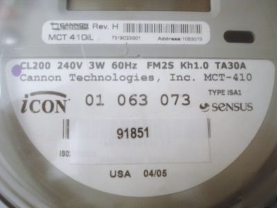 Cannon technologies #CL200 240V digital electric meter