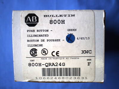 Ab 800H-QRA24G 800HQRA24G illum. green push button 