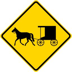 3M reflective horse drawn vehicle symbol street sign