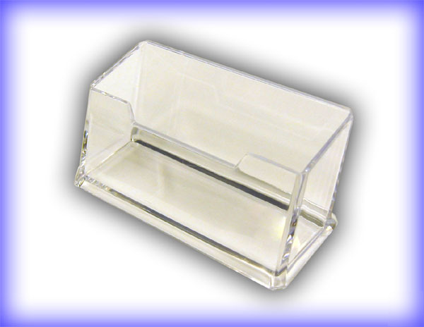Clear business card holder name counter display desktop