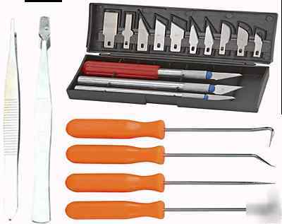 19 pc tweezer knife pick tool kit / cricut vinyl mat 